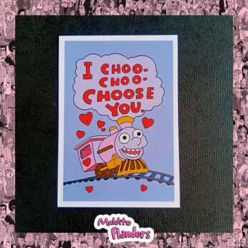 Tarjeta I choo-choo-choose you – Fondo Morado
